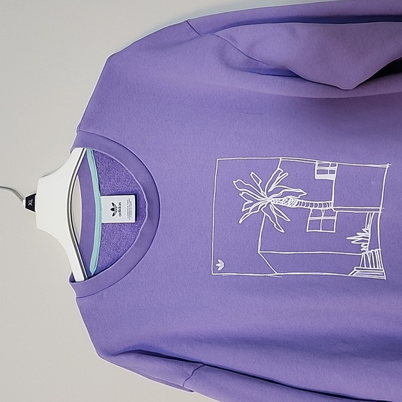 Adidas Originals Graphic Crewneck Unisex Lilac Sweatshirt L - Picture 2 of 8
